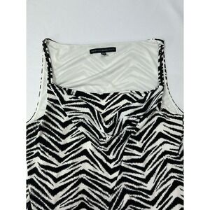 White House Black Market Women's Size M Black & White Zebra Striped Sleeveless